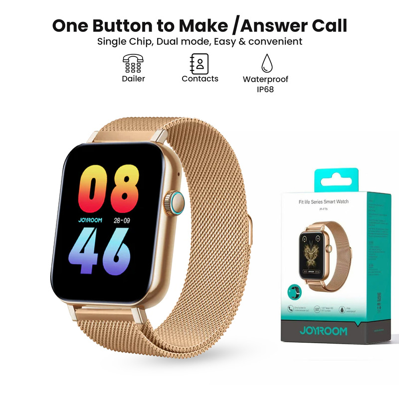 Joyroom-FT5 Pro Fit-Life Series Smart Watch (Answer/Make Call)-Roze Gold